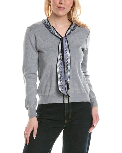Shop Colette Rose Scarf Neck Sweater In Grey