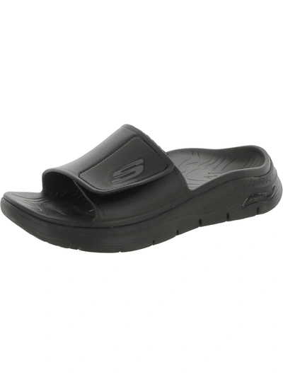 Shop Skechers Arch Fit Feelin Fresh Mens Pool Washable Slide Sandals In Black