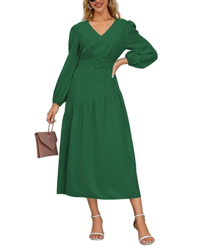 Shop Vera Dolini Midi Dress In Green