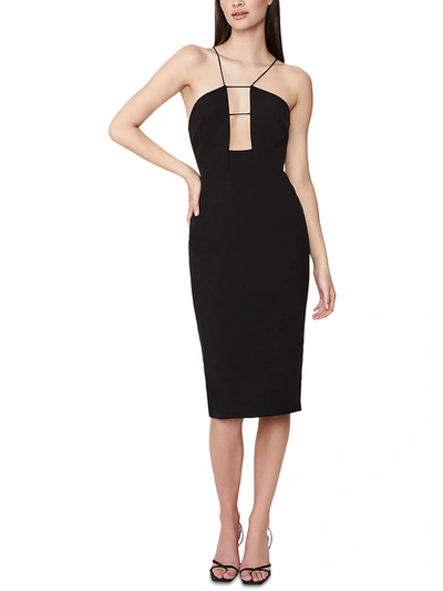 Shop Bardot Womens Plunging Short Midi Dress In Black