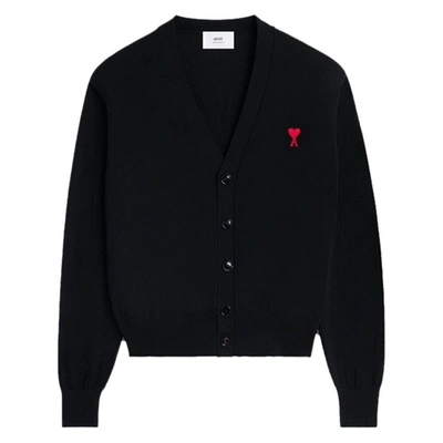Shop Ami Alexandre Mattiussi Ami Paris Sweaters In Black/red