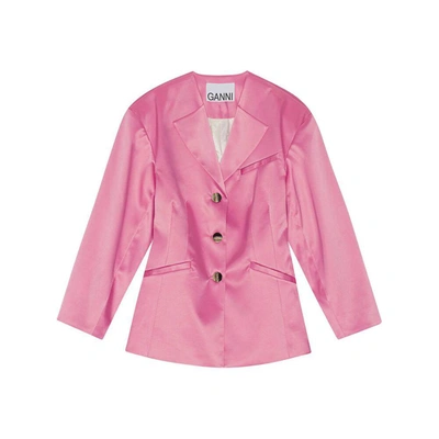 Shop Ganni Jackets In Pink