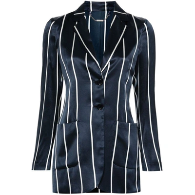 Kiton Jacket In Blue/white