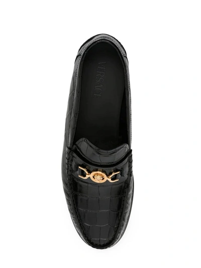 Shop Versace 'medusa '95' Loafers In Black