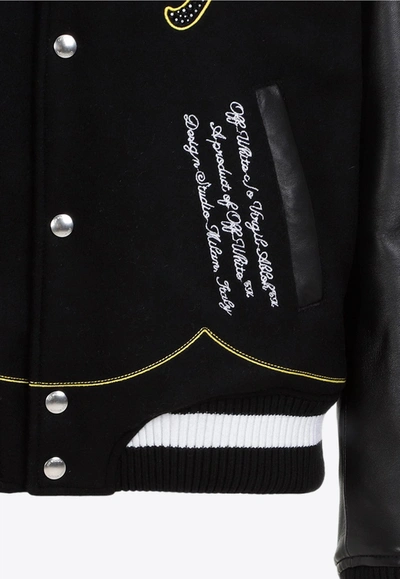 Shop Off-white Bling Horseshoe Varsity Bomber Jacket In Black