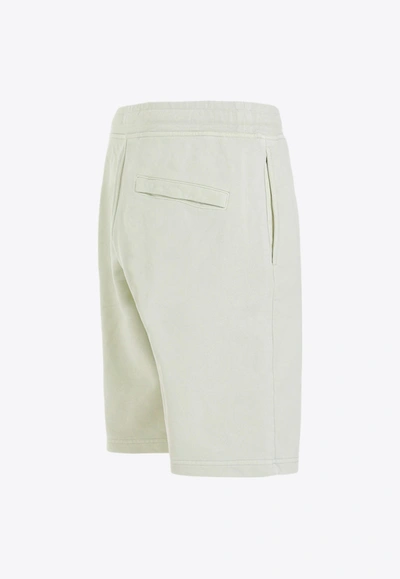 Shop Stone Island Buttoned-patch Bermuda Shorts In Green