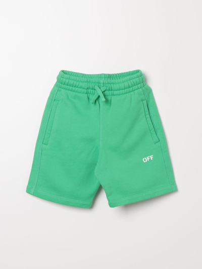Shop Off-white Shorts  Kids Color Green