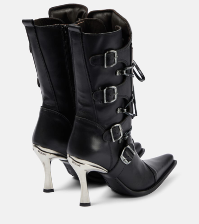Shop Vetements Protector Leather Knee-high Boots In Black