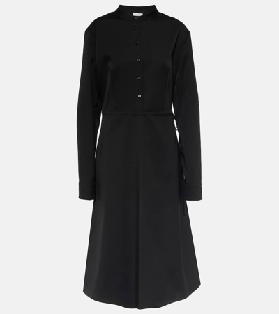 Shop Jil Sander Virgin Wool Shirt Dress In Black