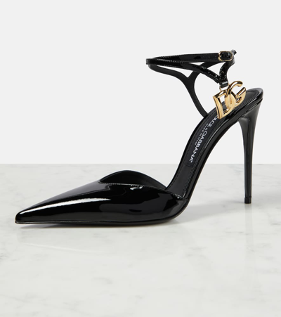 Shop Dolce & Gabbana Patent Leather Slingback Pumps In Black