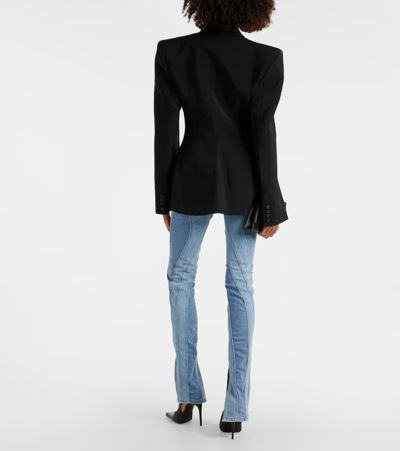 Mugler Single-breasted One Button Jacket In Black