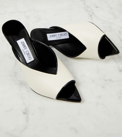 Shop Jimmy Choo Maryanne 100 Leather Mules In White