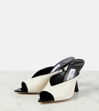 Shop Jimmy Choo Maryanne 100 Leather Mules In White