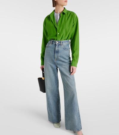 Shop Loewe High-rise Straight Jeans In Blue
