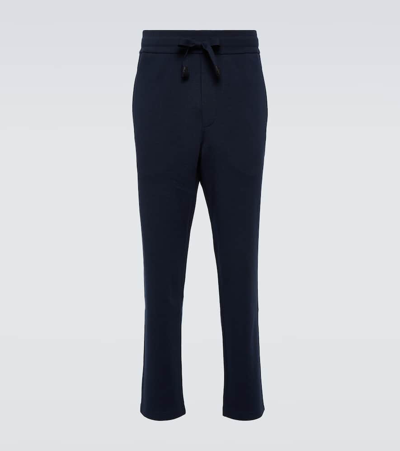 Shop Brioni Cotton-blend Jersey Sweatpants In Grey