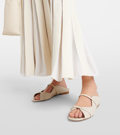 Shop Malone Souliers Norah Leather Sandals In White