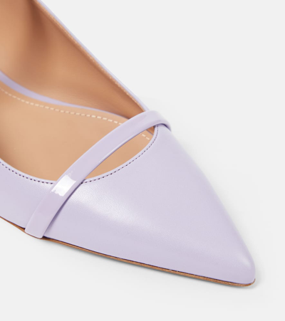Shop Malone Souliers Maureen Leather Mules In Purple