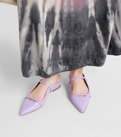 Shop Malone Souliers Maureen Leather Mules In Purple