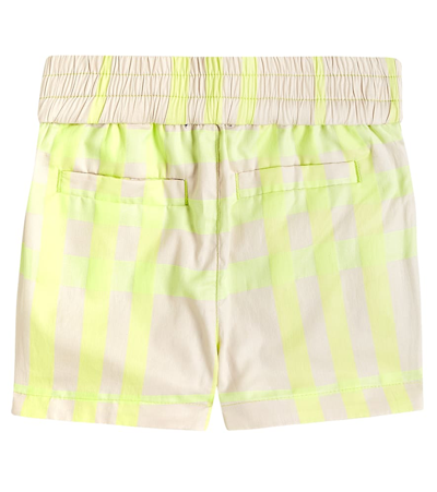 Shop Burberry Baby  Check Cotton-blend Shorts In Green