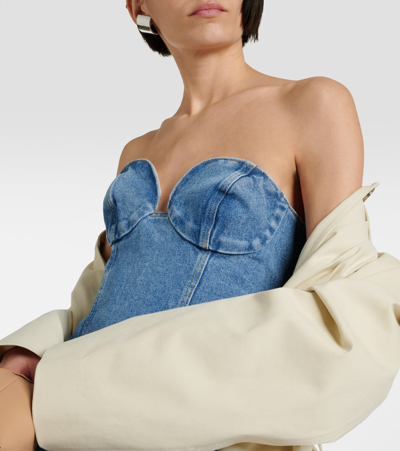 Magda Butrym Corset Denim Minidress In Blue