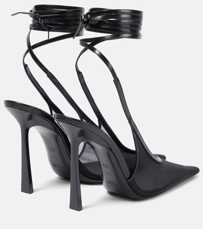 Shop Saint Laurent Oxalis 110 Mesh Slingback Pumps In Black