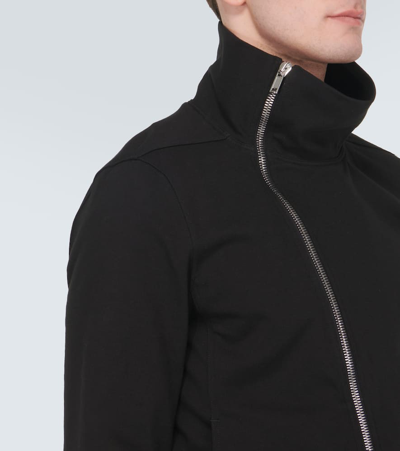 Rick Owens Bauhaus Organic Cotton Zip-up Sweatshirt In Black