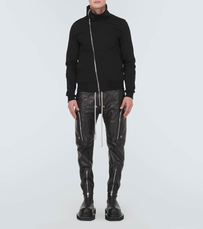 Rick Owens Bauhaus Organic Cotton Zip-up Sweatshirt In Black