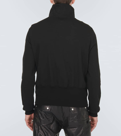Rick Owens Bauhaus Organic Cotton Zip-up Sweatshirt In Black