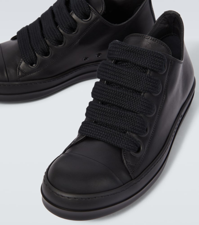 Shop Rick Owens Leather Sneakers In Black