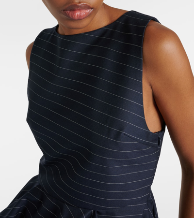 Jw Anderson Sleeveless Wool-blend Peplum Top In Blue