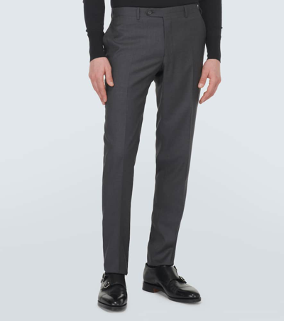 Shop Canali Wool Suit In Grey