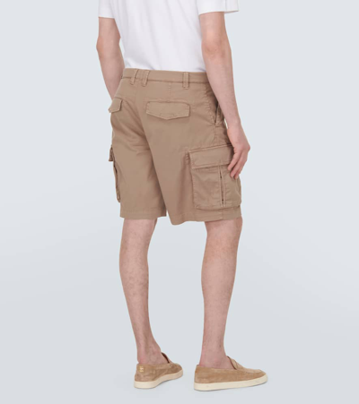 Shop Brunello Cucinelli Cotton-blend Bermuda Shorts In Brown
