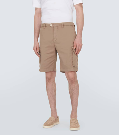 Shop Brunello Cucinelli Cotton-blend Bermuda Shorts In Brown