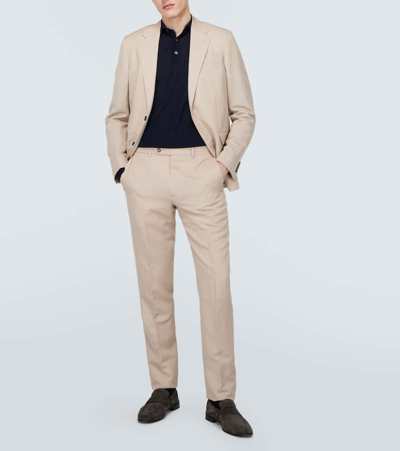Zegna Wool Polo Shirt In Black