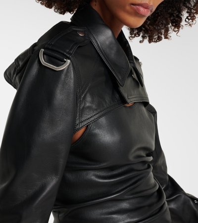 Shop Rick Owens Leather Shrug In Black