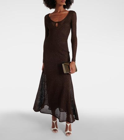 Shop Tom Ford Lurex® Maxi Dress In Brown
