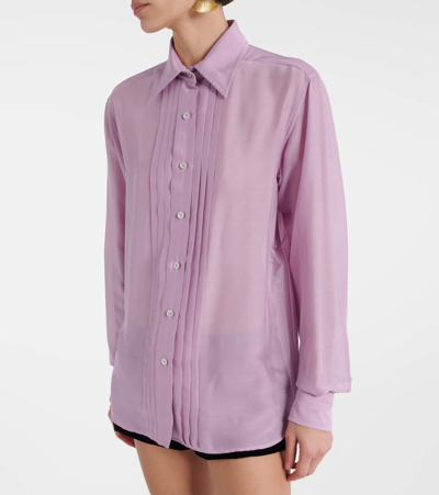 Tom Ford Fluid Semi-transparent Blouse In Pink