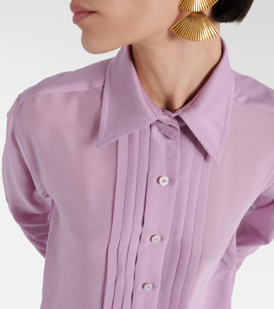 Tom Ford Fluid Semi-transparent Blouse In Pink