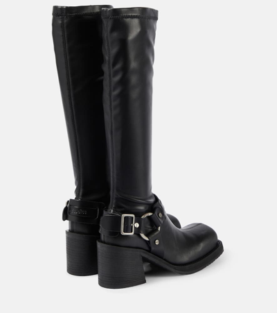 Shop Acne Studios Leather Platform Knee-high Boots In Black
