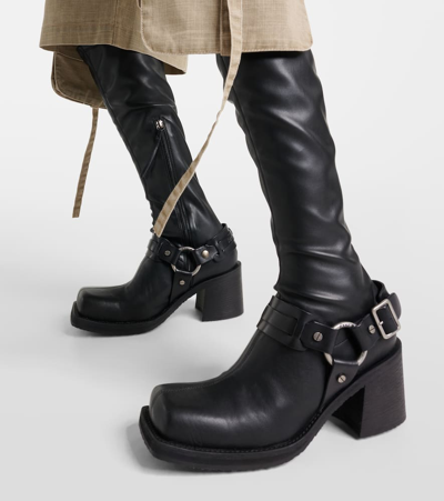 Shop Acne Studios Leather Platform Knee-high Boots In Black