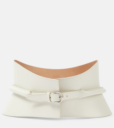 Shop Alaïa Neo Leather Belt In White