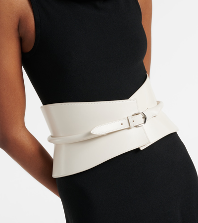 Shop Alaïa Neo Leather Belt In White