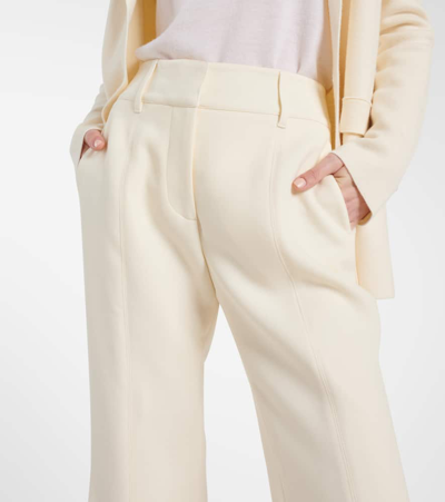 Shop Gabriela Hearst Rhein High-rise Wool Flared Pants In White