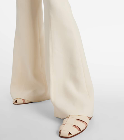 Shop Gabriela Hearst Rhein High-rise Wool Flared Pants In White