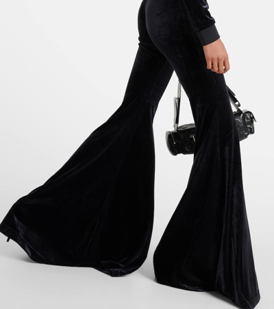 Shop Vetements Velvet Flared Pants In Black