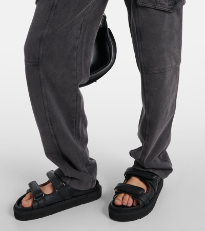 Shop Marant Etoile Peorana Cotton Cargo Pants In Grey