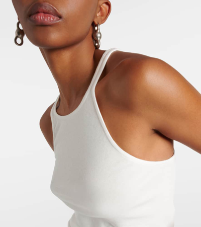 Shop Rick Owens Cotton Jersey Tank Top In White