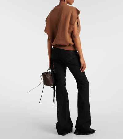 Rick Owens Oversized Cotton Jersey Top In Brown