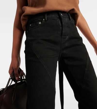 Shop Rick Owens Mid-rise Bootcut Jeans In Black