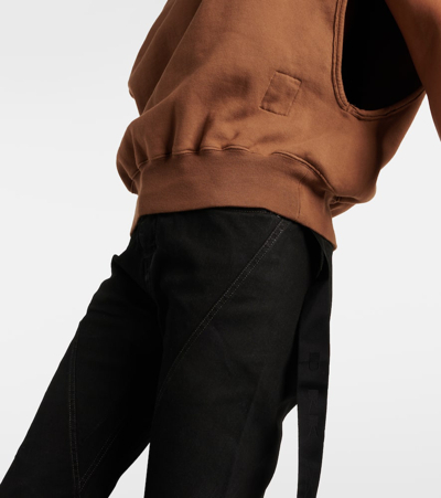 Rick Owens Oversized Cotton Jersey Top In Brown